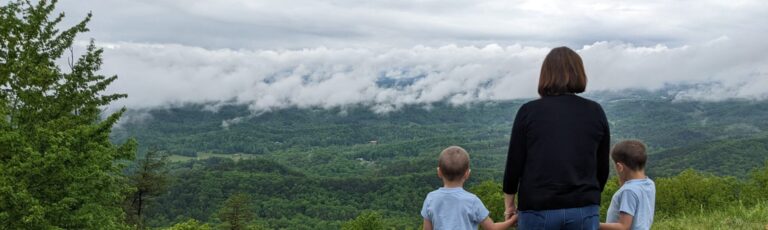 My boys and I overlooking the Appalachian foothills