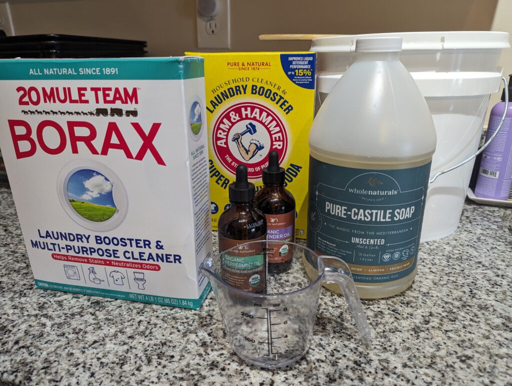 Ingredients for Castile Soap Laundry Detergent