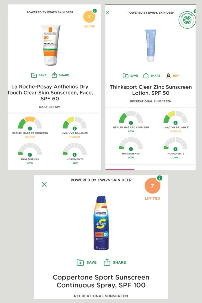 Safety of various sunscreen options